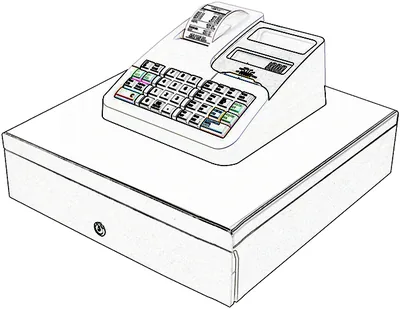 Nexa NE-210 Cash Register Line Drawing